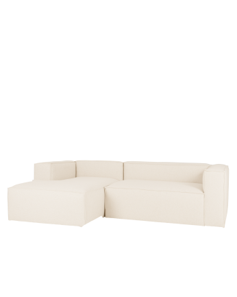 Sofá com chaise longue cor branco quebrado em várias medidas