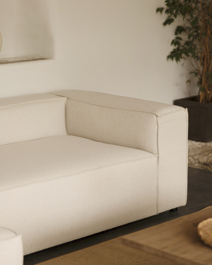 Sofá com chaise longue cor branco quebrado em várias medidas