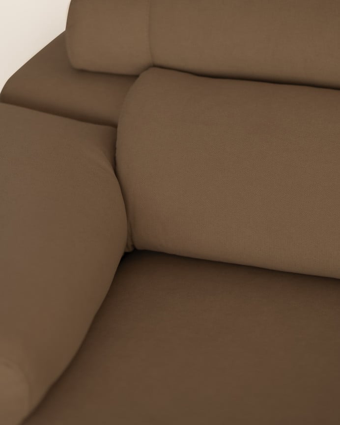 Sofá com chaise longue de cor marrom taupe de várias medidas