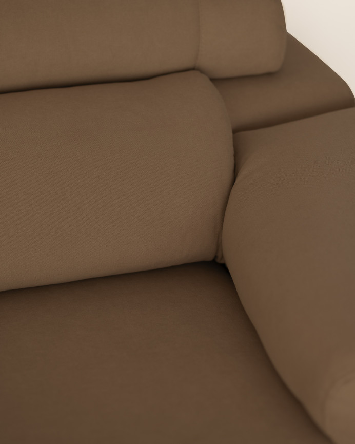 Sofá com chaise longue de cor marrom-taupe em várias medidas