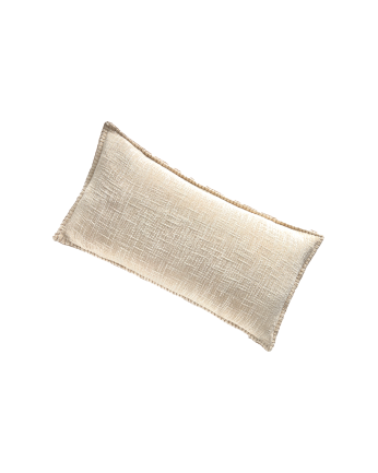Capa de almofada de algodão cor cru 30x60cm