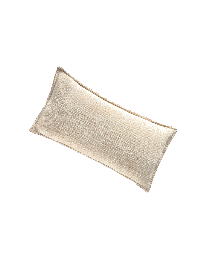 Capa de almofada de algodão cor cru 30x60cm