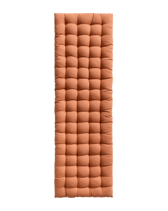 Almofada retangular para banco de algodão cor terra 40x120x4cm