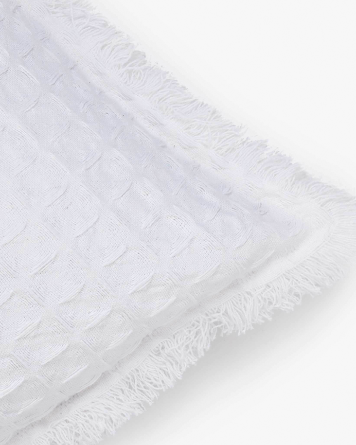 Capa de almofada de algodão com padrão colmeia cor branca 30x60cm