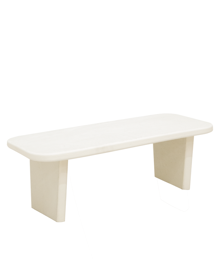 Mesa de centro em microcimento branco em vários tamanhos