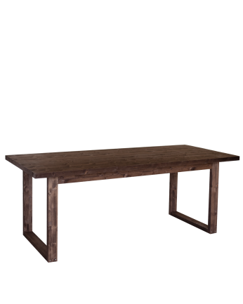 Mesa de jantar em madeira maciça em tom de nogueira de vários tamanhos