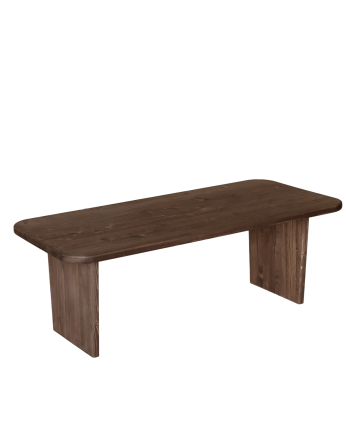 Mesa de centro em madeira maciça em tom de nogueira de vários tamanhos