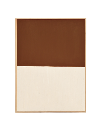 Quadro telha e branco decorativo sobre algodão com moldura de madeira pintada à mão com tinta a óleo em vários tamanhos