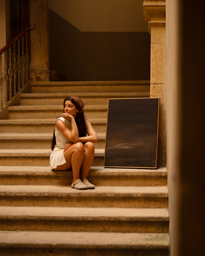 Quadro marrom decorativo sobre tela de algodão com moldura de madeira pintada à mão com pintura a óleo de vários tamanhos