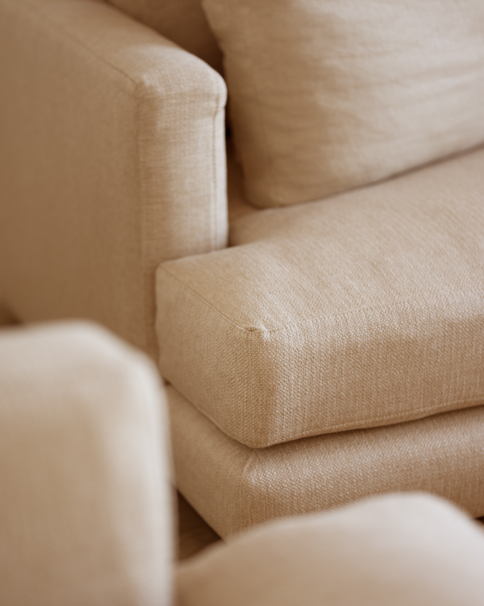 Sofá com chaise longue direito tom bege em vários tamanhos