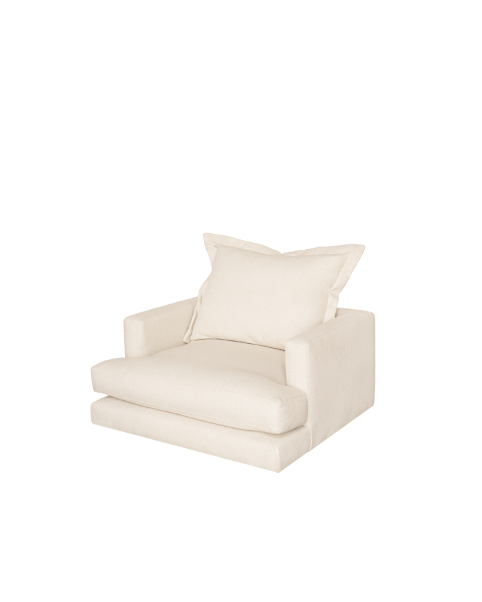 Poltrona tom branco quebrado de 105x106cm