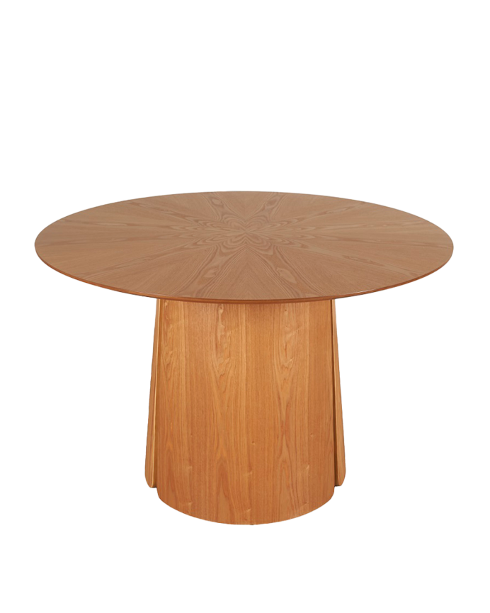 Mesa de jantar em folheado de carvalho em tom natural 120x75cm