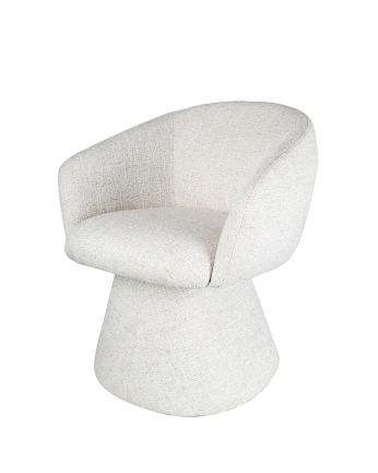 Cadeira de tecido em tom bege de 66x60cm