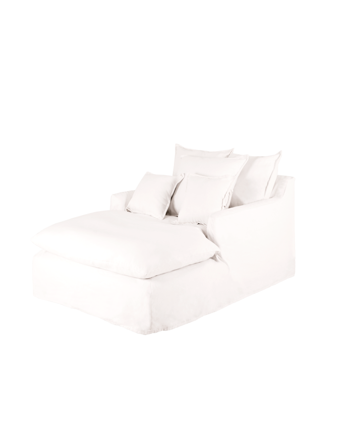 Poltrona em algodão e linho de cor branca de 115x170cm