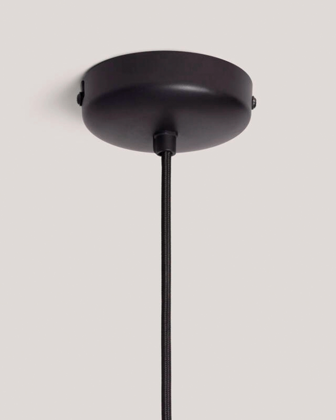 Candeeiro de teto de madeira com alça marrom 128cm
