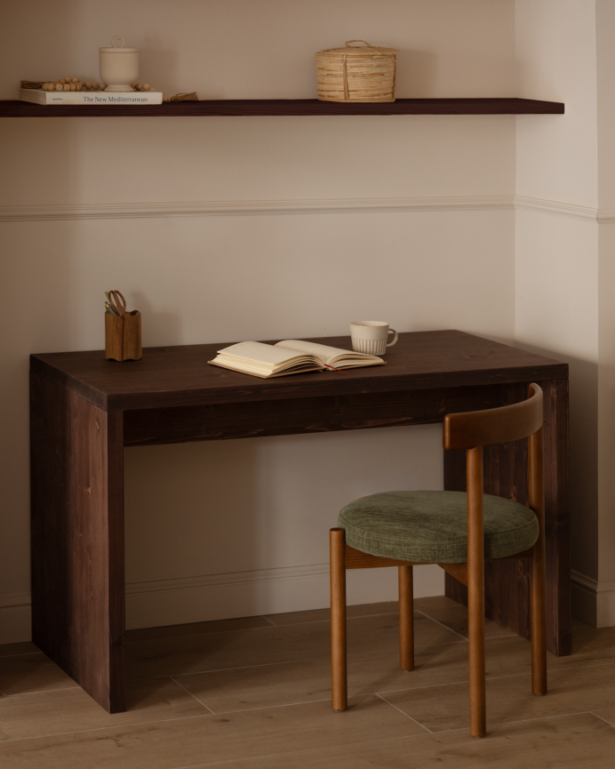  Mesa de escritório em tom nogueira em várias medidas