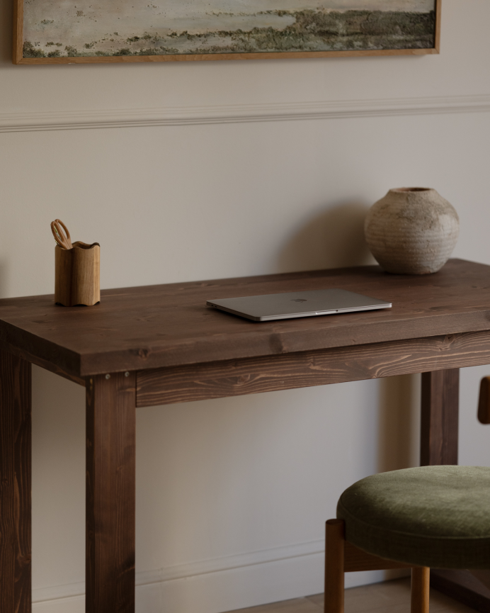  Mesa de escritório em tom nogueira em várias medidas