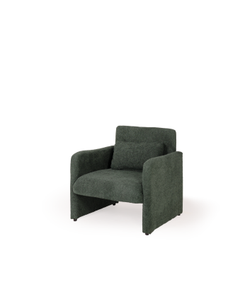 Poltrona estofada em tecido ovelhinha verde 75x79cm